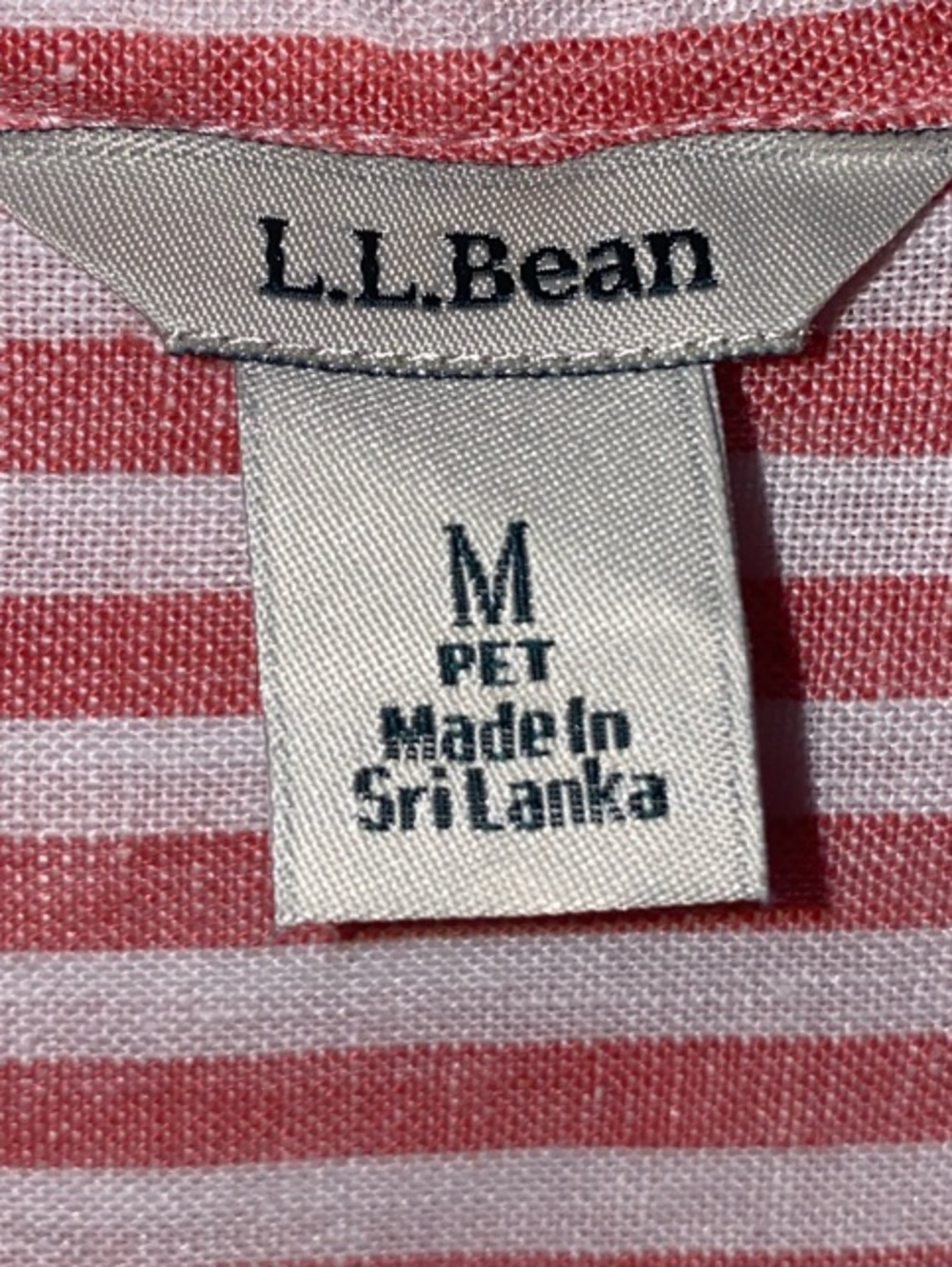 L.L. Bean Pink and White Striped V-Neck Tunic Top - Picture 2 of 7